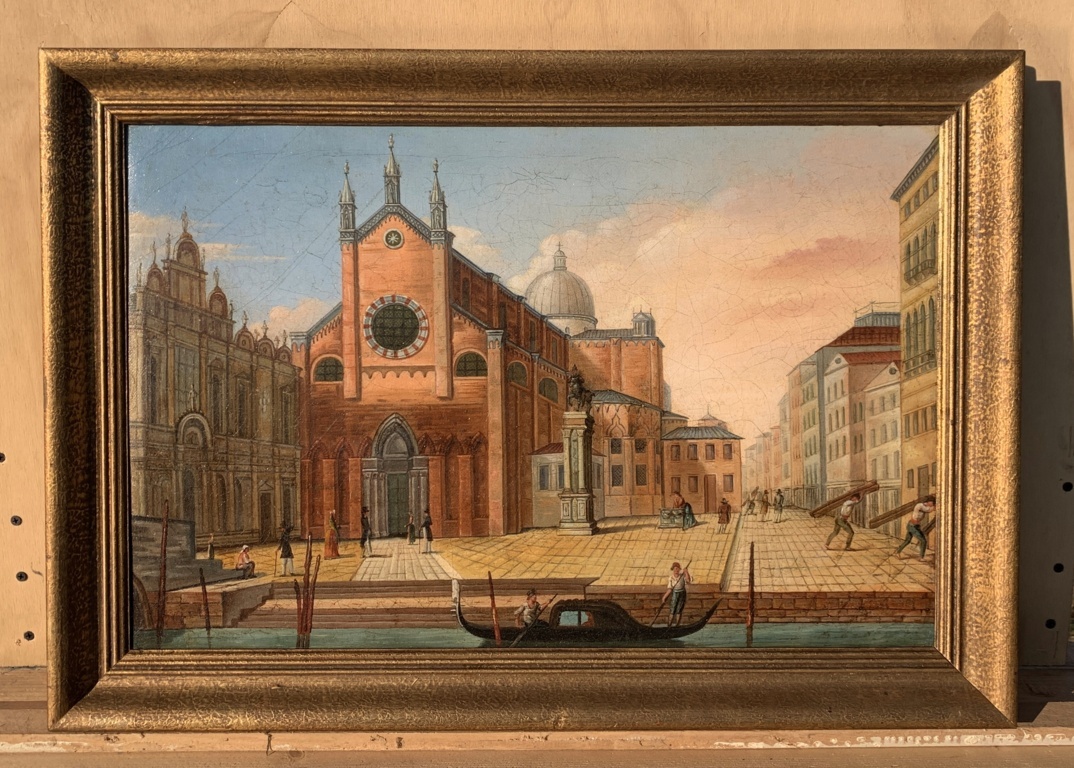 Venetian painter (19th century) - Venice, view of Campo Santi Giovanni e Paolo - Image 5