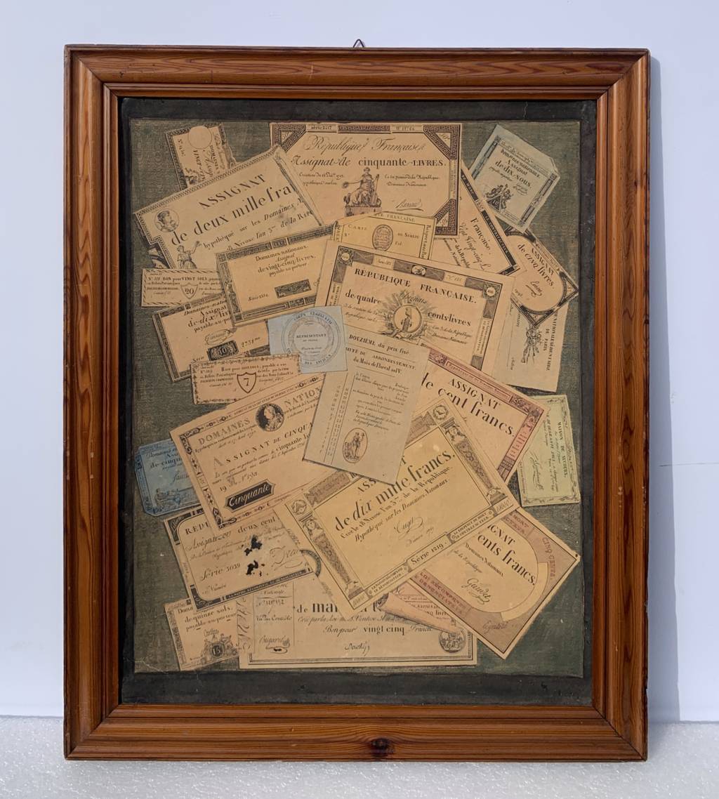 A.A. Lejeune (Attivo nel XVIII secolo) attribuito - Trompe l’oeil di assignats e documenti Rivoluzione francese. - Image 4