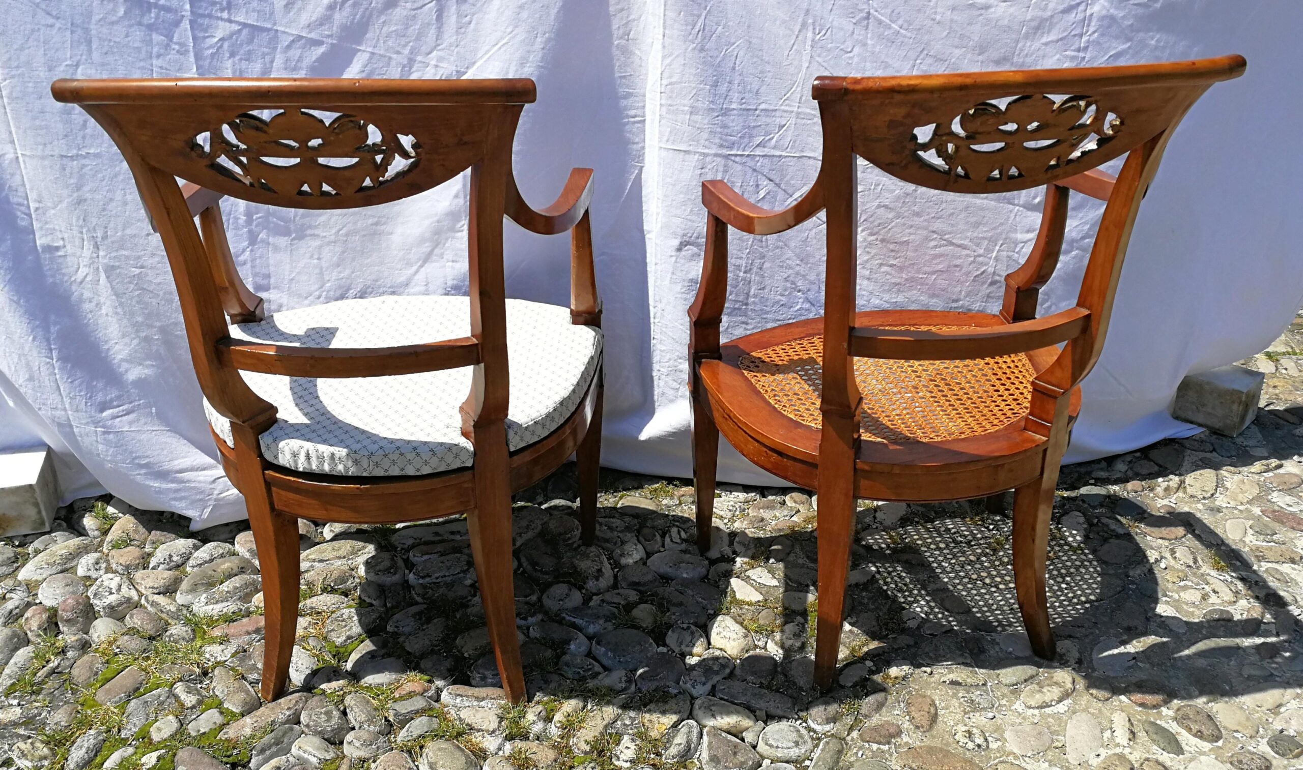 Set of four carved wood armchairs. Italy, mid-19th century. - Image 6