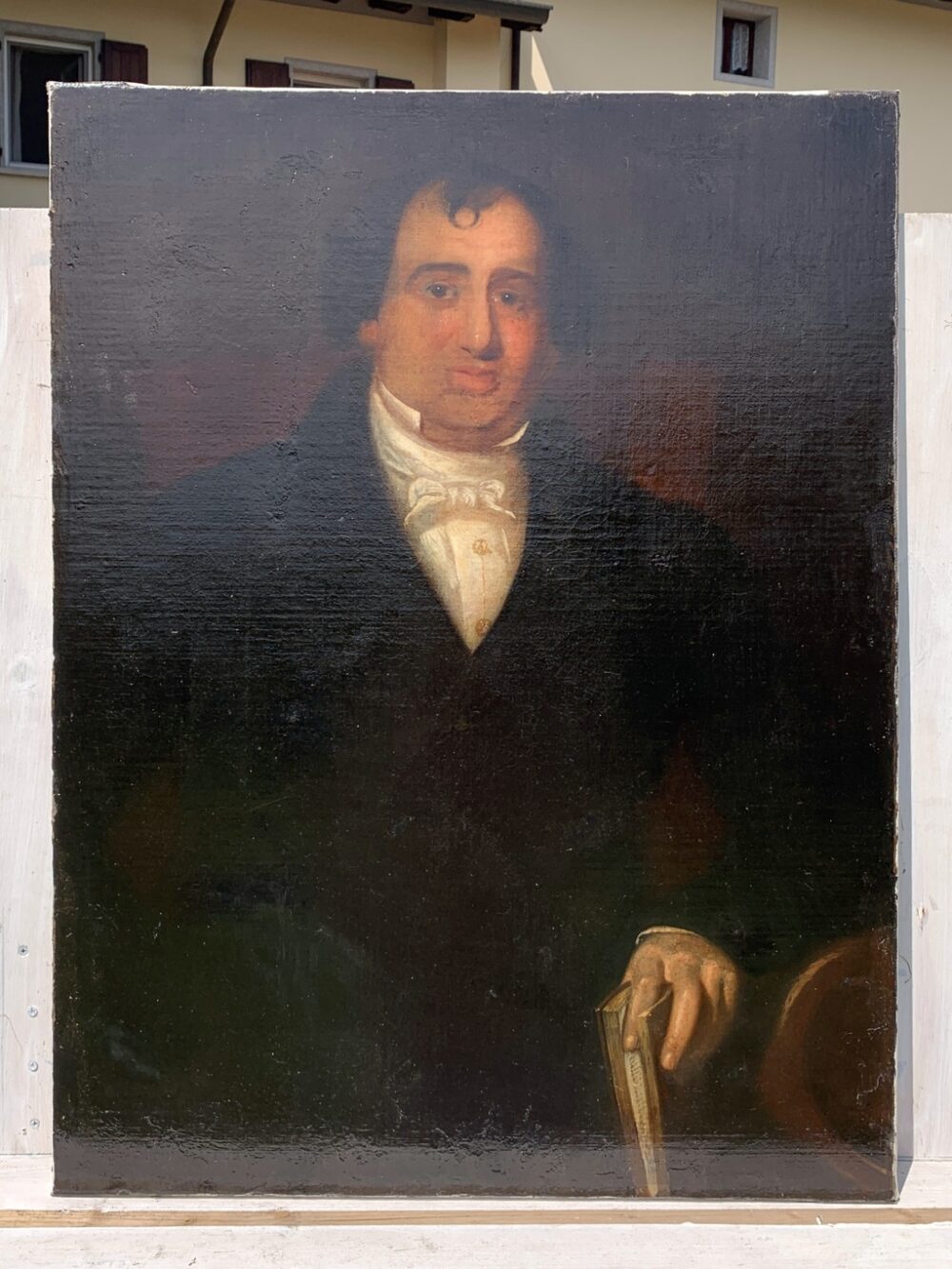 Italian painter (19th century) - Portrait of a gentleman with a book. - Image 5