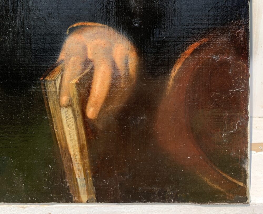 Italian painter (19th century) - Portrait of a gentleman with a book. - Image 7